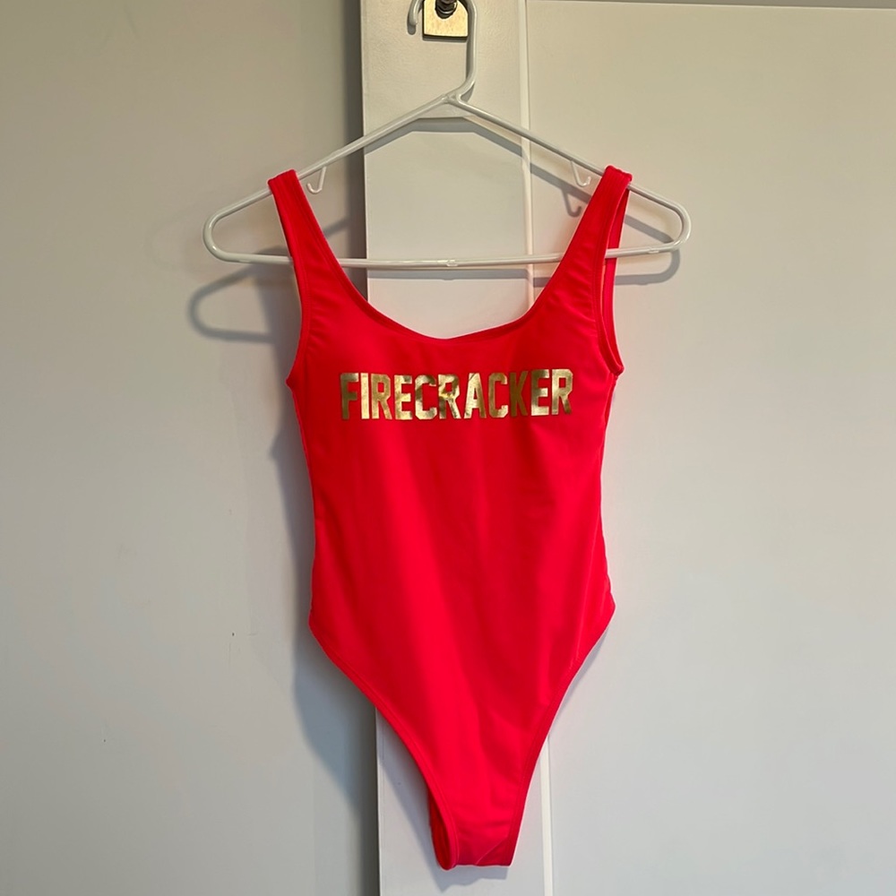 Neon pink super cute one piece! Size XS
